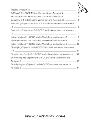gcse maths worksheets